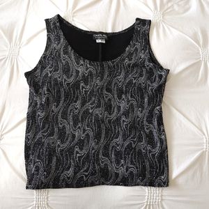 Onyx Nite Y2k sparkle printed sleeveless top. Size L